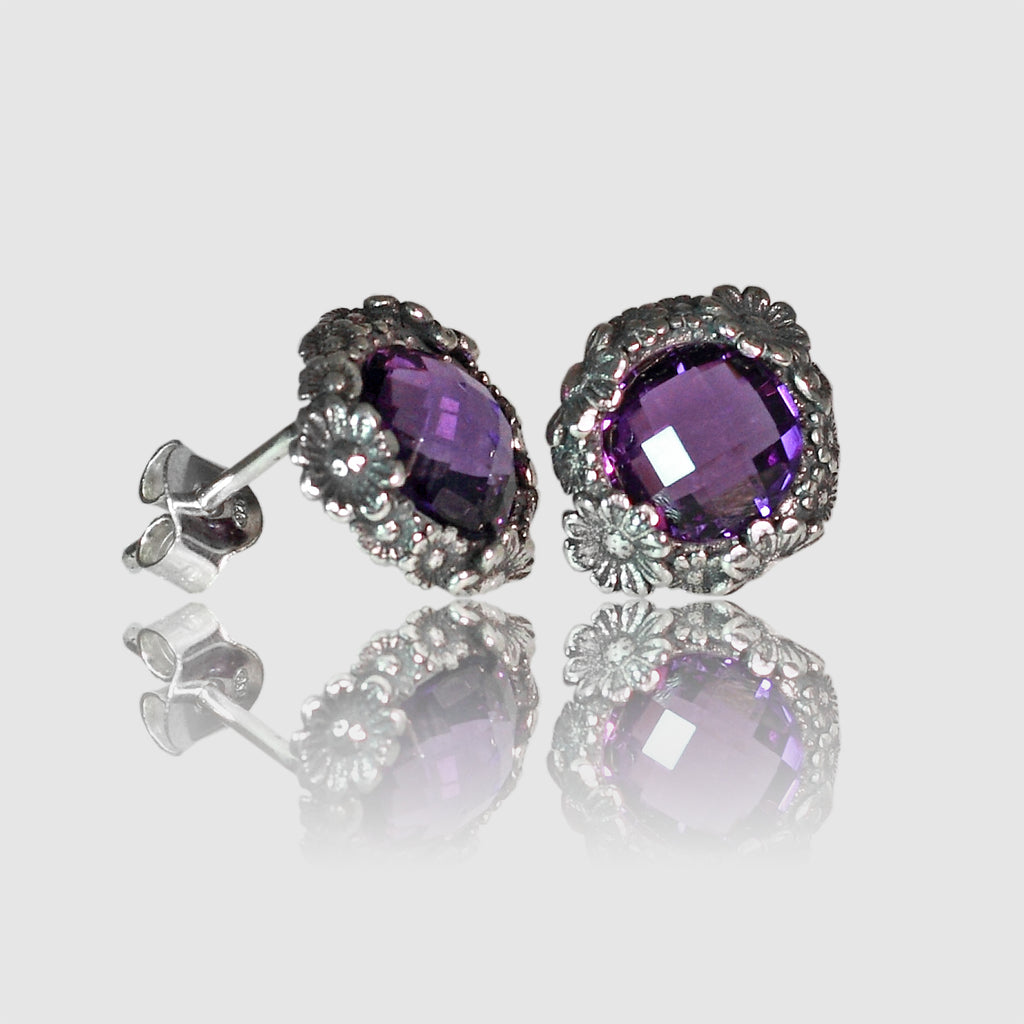 Orecchini Margherite in Argento 925/000 e Quarzo Idrotermale.