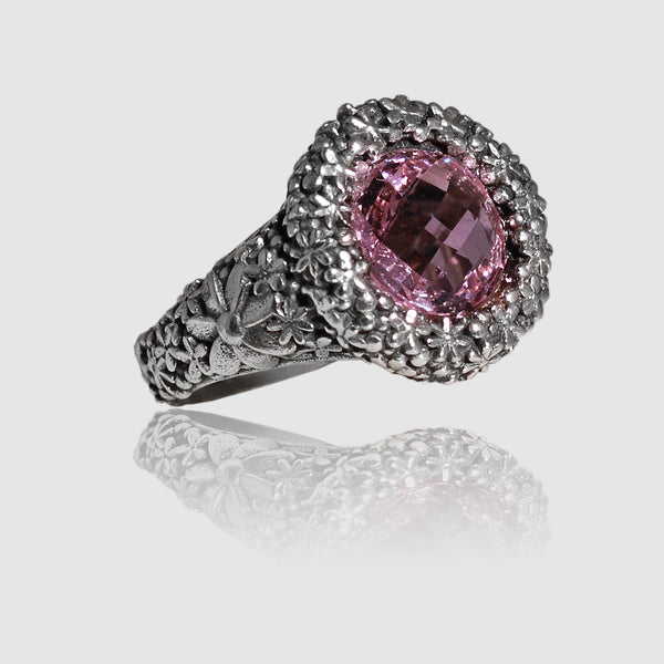 Anello Margherite in Argento 925/000 e Quarzo Idrotermale.