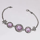 Bracciale Margherite In Argento 925/000 E Quarzi Idrotermali