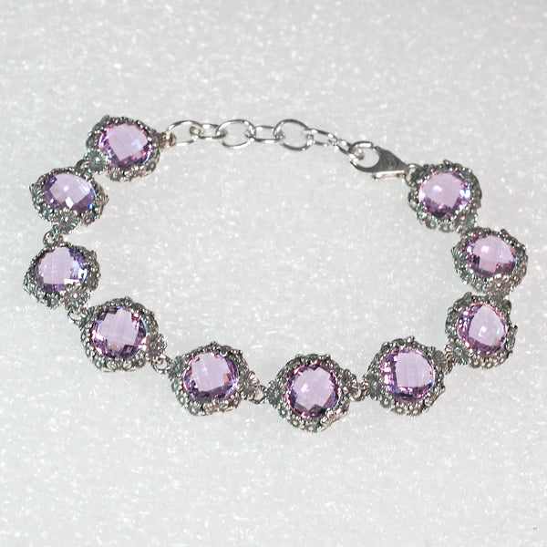 Bracciale Margherite In Argento 925/000 E Quarzi Idrotermali.