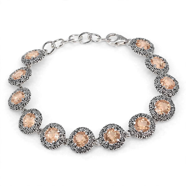 Bracciale Margherite In Argento 925/000 E Quarzi Idrotermali.