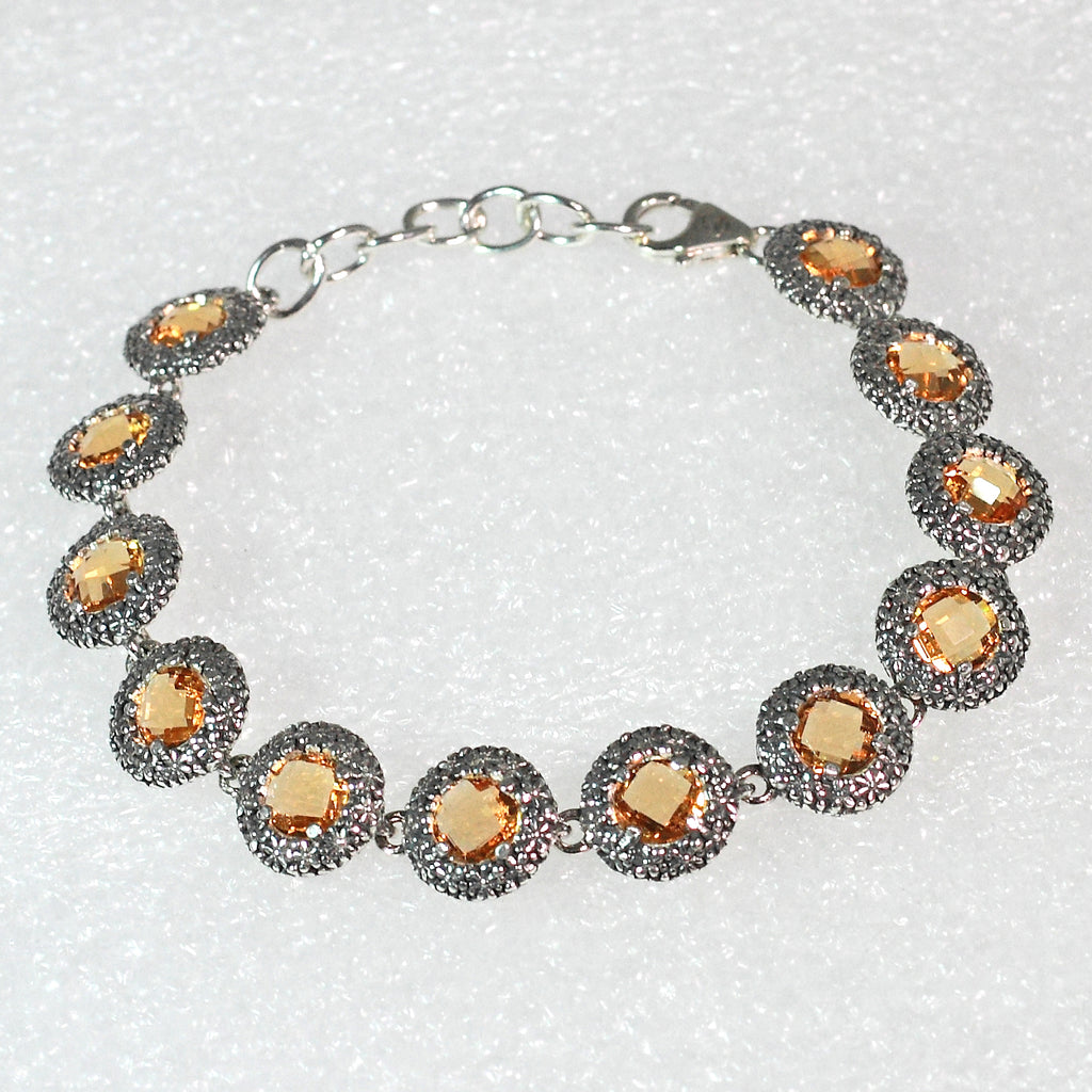 Bracciale Margherite In Argento 925/000 E Quarzi Idrotermali.