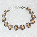 Bracciale Margherite In Argento 925/000 E Quarzi Idrotermali.