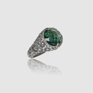 Anello Margherite in Argento 925/000 e Quarzo Idrotermale.