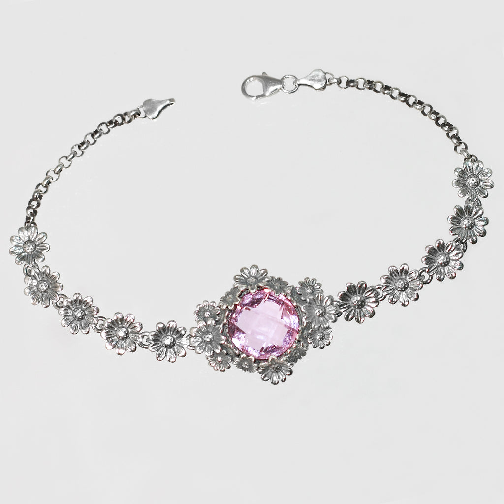 Bracciale Margherite In Argento 925/000 E Quarzo Idrotermale