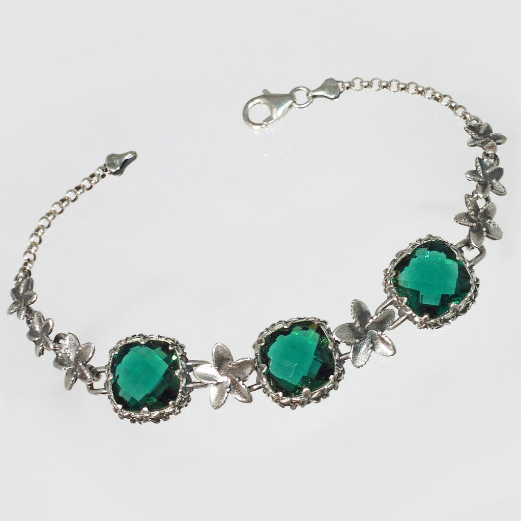 Bracciale Frangipane in Argento 925/000 e Quarzi Idrotermali.