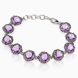 Bracciale Margherite In Argento 925/000 E Quarzi Idrotermali.
