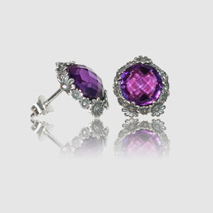 Orecchini Margherite in Argento 925/000 e Quarzo Idrotermale.