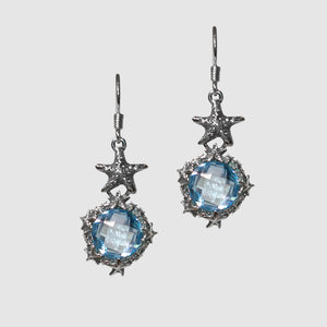 Orecchini Stelle Marine in Argento 925/000 e Quarzo Idrotermale.