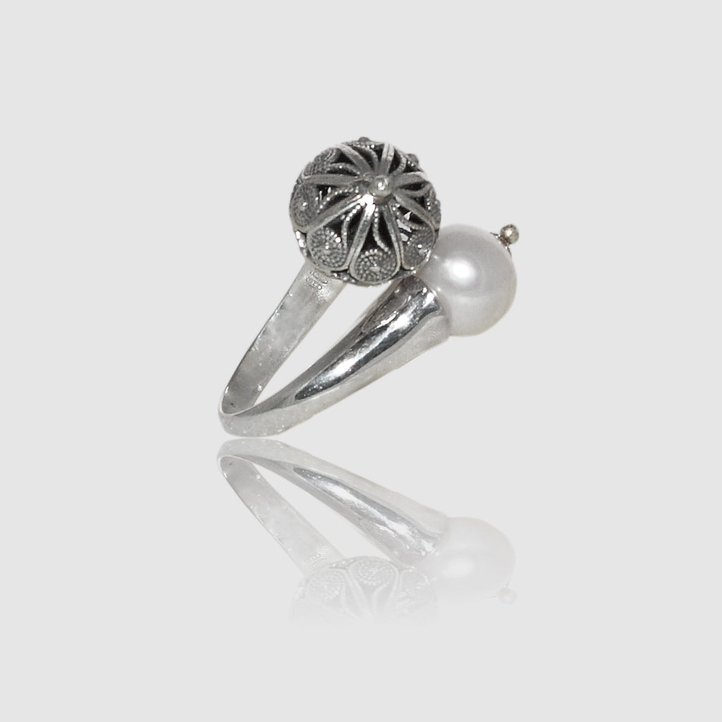 Anello Jennacca in Argento 925/000 e Perla Naturale.