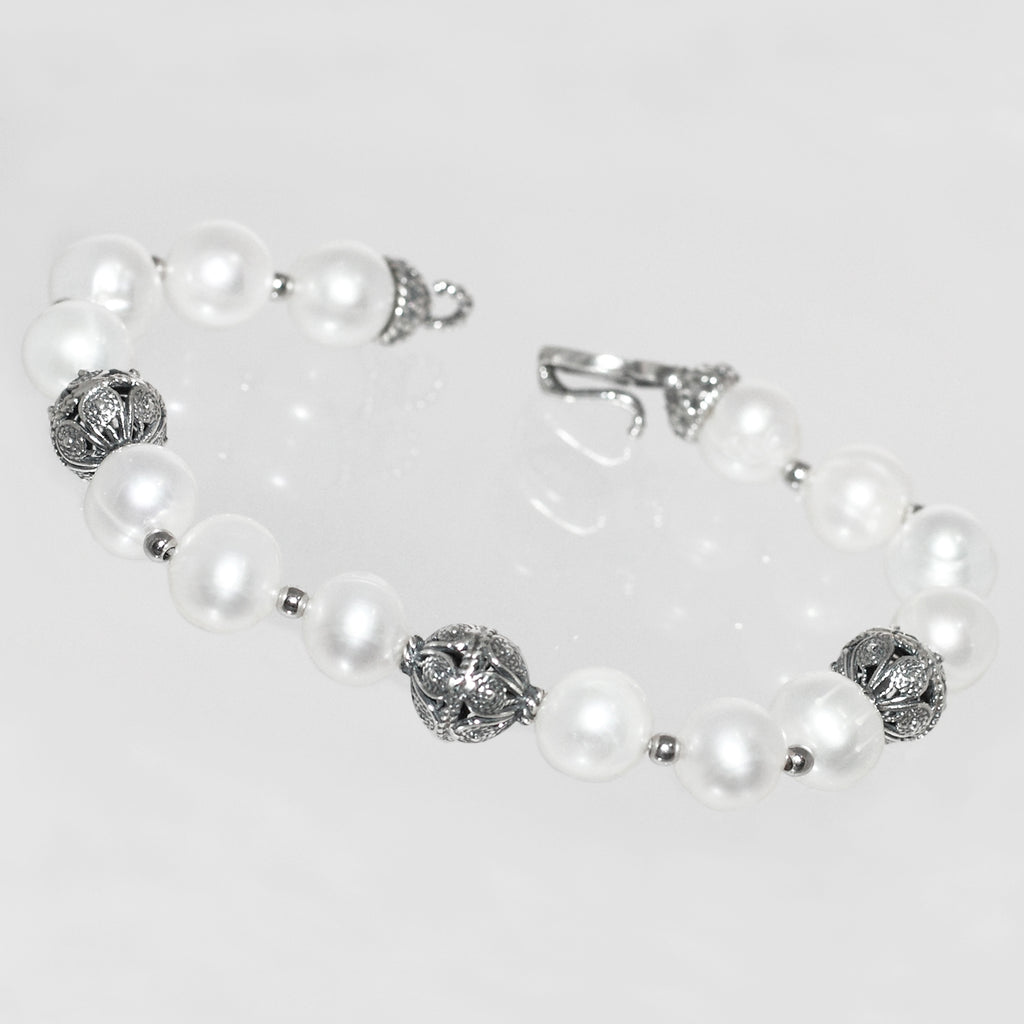 Bracciale Jennacca in Argento 925/000 e Perle Naturali.