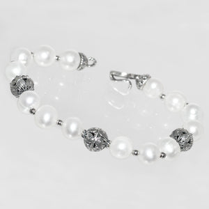 Bracciale Jennacca in Argento 925/000 e Perle Naturali.
