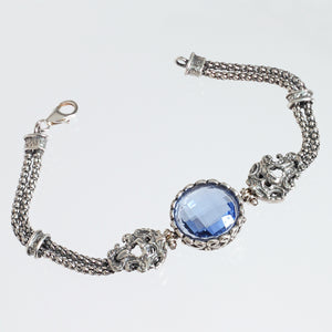 Bracciale Maschera Apotropaica in Argento 925/000 e Quarzo Idrotermale.