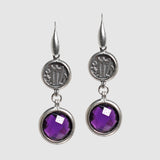 Orecchini con pietra colorata e Moneta Statere in Argento 925/000