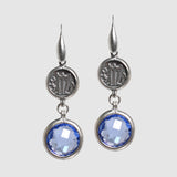 Orecchini con pietra colorata e Moneta Statere in Argento 925/000