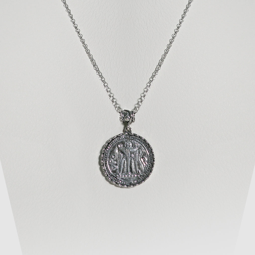 Pendente Moneta Statere in Argento 925/000