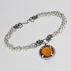 Bracciale Bizantina in Argento 925/000 e Quarzo Idrotermale.