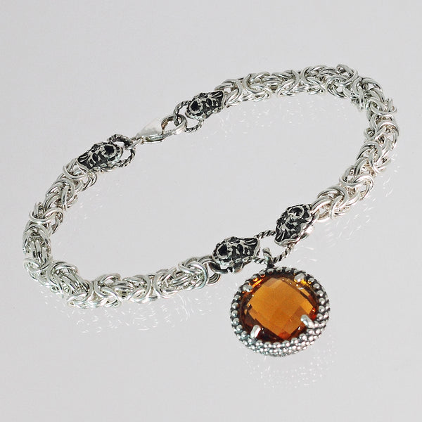 Bracciale Bizantina in Argento 925/000 e Quarzo Idrotermale.